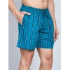Generic Men's Casual Cotton Checkred Above Knee Boxer Shorts (Green)