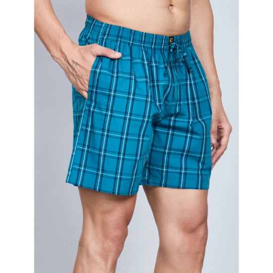 Generic Men's Casual Cotton Checkred Above Knee Boxer Shorts (Green) Generic Men's Casual Cotton Checkred Above Knee Boxer Shorts (Green)