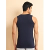 Generic Men's Casual Cotton Solid Round Neck Sleeveless Vest (Navy)