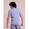 Generic Men's Casual Cotton Solid Half Sleeve Round Neck T-Shirt (Purple)