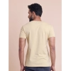 Generic Men's Casual Cotton Solid Half Sleeve V Neck T-Shirt (Beige)