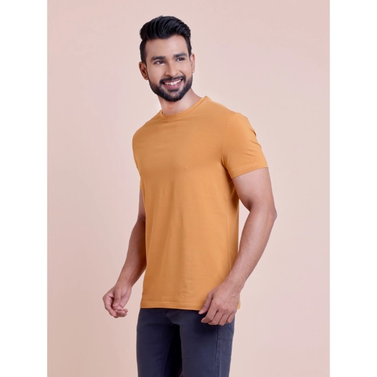 Generic Men's Casual Cotton Solid Half Sleeve Round Neck T-Shirt (Brown) Generic Men's Casual Cotton Solid Half Sleeve Round Neck T-Shirt (Brown)