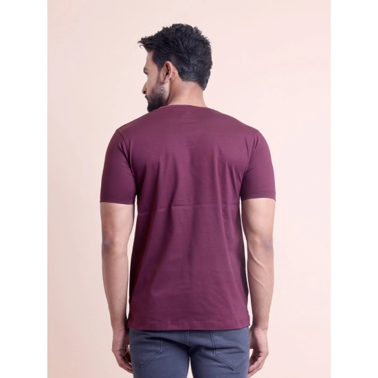 Generic Men's Casual Cotton Solid Half Sleeve Round Neck T-Shirt (Wine) Generic Men's Casual Cotton Solid Half Sleeve Round Neck T-Shirt (Wine)
