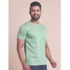 Generic Men's Casual Cotton Solid Half Sleeve Round Neck T-Shirt (Pista)