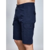 Generic Men's Casual Cotton Solid Knee Length Cargo Shorts (Navy)
