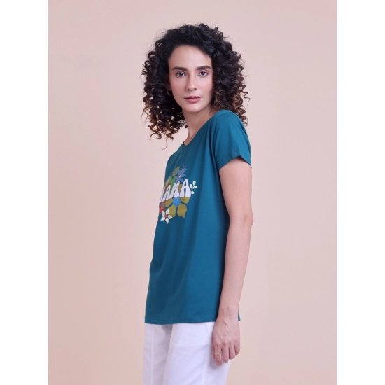 Generic Women's Casual Cotton Printed Half Sleeve Round Neck T-Shirt (BottelGreen) Generic Women's Casual Cotton Printed Half Sleeve Round Neck T-Shirt (BottelGreen)