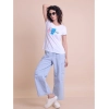 Generic Women's Casual Cotton Printed Half Sleeve Round Neck T-Shirt (White)