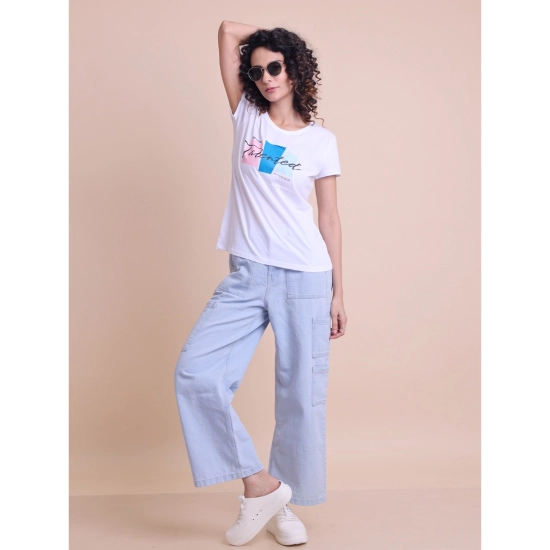 Generic Women's Casual Cotton Printed Half Sleeve Round Neck T-Shirt (White) Generic Women's Casual Cotton Printed Half Sleeve Round Neck T-Shirt (White)