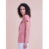 Generic Women's Casual Cotton Printed Half Sleeve Round Neck T-Shirt (Pink)