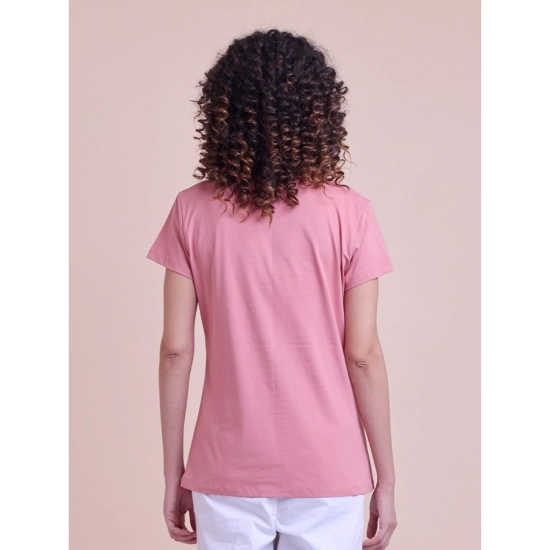 Generic Women's Casual Cotton Printed Half Sleeve Round Neck T-Shirt (Pink) Generic Women's Casual Cotton Printed Half Sleeve Round Neck T-Shirt (Pink)