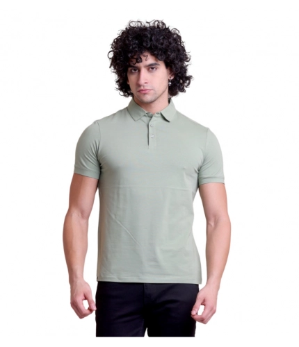 Generic Men's Casual Cotton Solid Half Sleeve Polo Neck T-Shirt (Newsage)