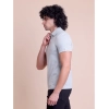 Generic Men's Casual Cotton Solid Half Sleeve Polo Neck T-Shirt (Grey)