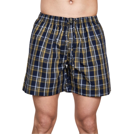 Generic Men's Casual Cotton Checkred Above Knee Boxer Shorts (Yellow) Generic Men's Casual Cotton Checkred Above Knee Boxer Shorts (Yellow)