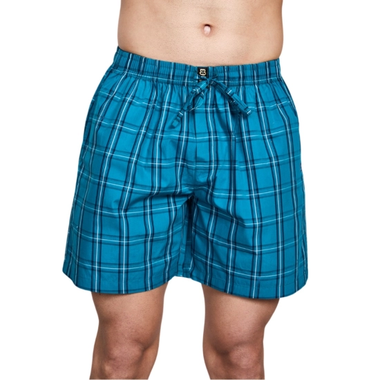 Generic Men's Casual Cotton Checkred Above Knee Boxer Shorts (Green) Generic Men's Casual Cotton Checkred Above Knee Boxer Shorts (Green)