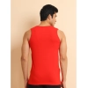 Generic Men's Casual Cotton Solid Round Neck Sleeveless Vest (Red)