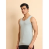 Generic Men's Casual Cotton Solid Round Neck Sleeveless Vest (Grey)