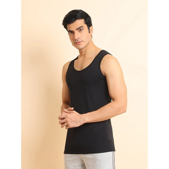 Generic Men's Casual Cotton Solid Round Neck Sleeveless Vest (Black) Generic Men's Casual Cotton Solid Round Neck Sleeveless Vest (Black)