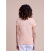 Generic Women's Casual Cotton Printed Half Sleeve Round Neck T-Shirt (Peach)