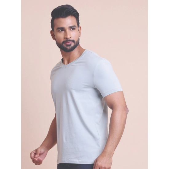 Generic Men's Casual Cotton Solid Half Sleeve V Neck T-Shirt (Grey) Generic Men's Casual Cotton Solid Half Sleeve V Neck T-Shirt (Grey)