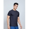 Generic Men's Casual Nylon Solid Half Sleeve Round Neck T-Shirt (Black)