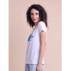 Generic Women's Casual Cotton Printed Half Sleeve Round Neck T-Shirt (White)