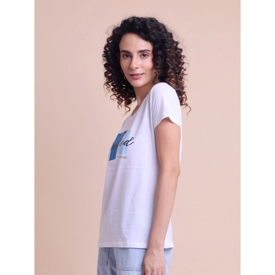 Generic Women's Casual Cotton Printed Half Sleeve Round Neck T-Shirt (White) Generic Women's Casual Cotton Printed Half Sleeve Round Neck T-Shirt (White)