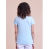 Generic Women's Casual Cotton Printed Half Sleeve Round Neck T-Shirt (Blue)