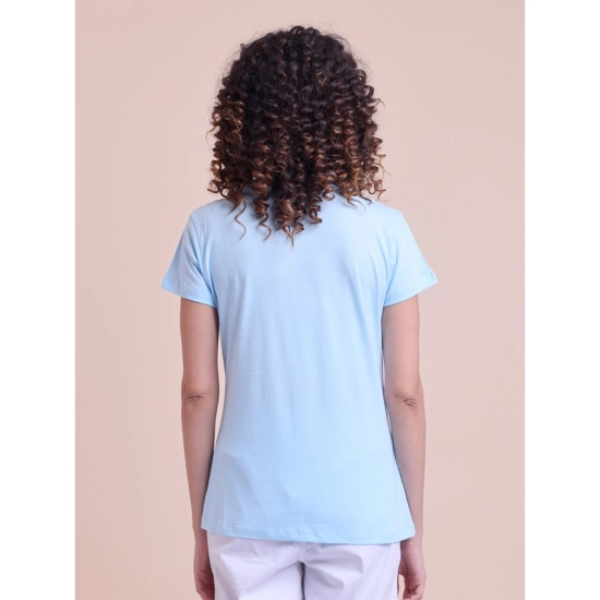 Generic Women's Casual Cotton Printed Half Sleeve Round Neck T-Shirt (Blue) Generic Women's Casual Cotton Printed Half Sleeve Round Neck T-Shirt (Blue)