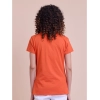 Generic Women's Casual Cotton Printed Half Sleeve Round Neck T-Shirt (Rust)