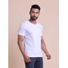 Generic Men's Casual Cotton Solid Half Sleeve V Neck T-Shirt (White)