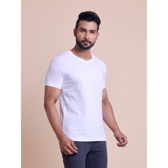 Generic Men's Casual Cotton Solid Half Sleeve V Neck T-Shirt (White) Generic Men's Casual Cotton Solid Half Sleeve V Neck T-Shirt (White)