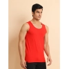 Generic Men's Casual Cotton Solid Round Neck Sleeveless Vest (Red)