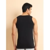 Generic Men's Casual Cotton Solid Round Neck Sleeveless Vest (Black)
