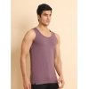 Generic Men's Casual Cotton Solid Round Neck Sleeveless Vest (Berry)