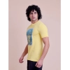 Generic Men's Casual Cotton Printed Half Sleeve Round Neck T-Shirt (Lemon)