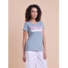 Generic Women's Casual Cotton Printed Half Sleeve Round Neck T-Shirt (Teegrey)