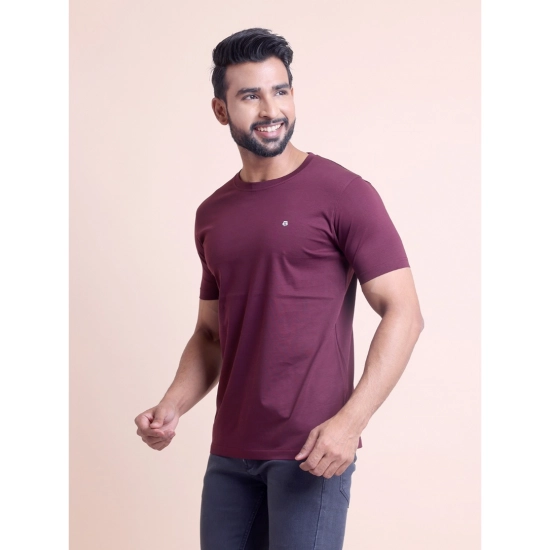 Generic Men's Casual Cotton Solid Half Sleeve Round Neck T-Shirt (Wine) Generic Men's Casual Cotton Solid Half Sleeve Round Neck T-Shirt (Wine)