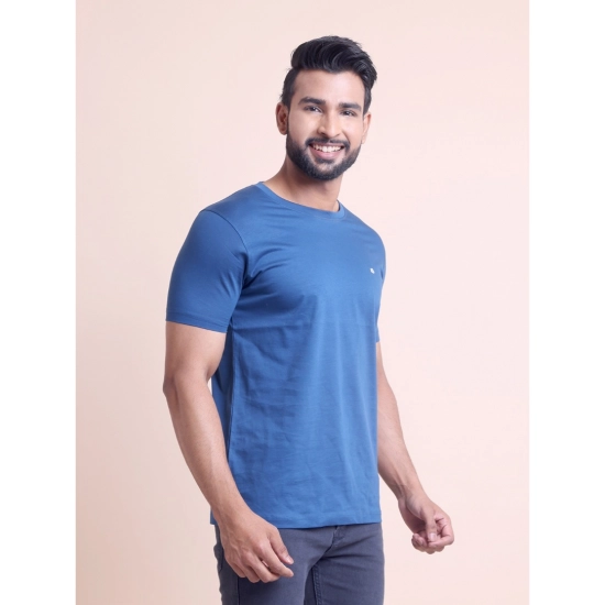 Generic Men's Casual Cotton Solid Half Sleeve Round Neck T-Shirt (Blue) Generic Men's Casual Cotton Solid Half Sleeve Round Neck T-Shirt (Blue)