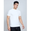 Generic Men's Casual Nylon Solid Half Sleeve Round Neck T-Shirt (White)