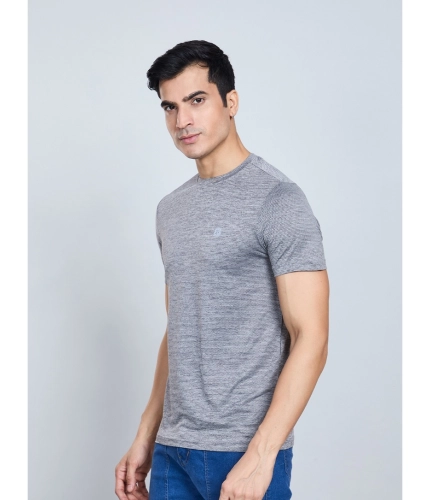 Generic Men's Casual Nylon Solid Half Sleeve Round Neck T-Shirt (Black)