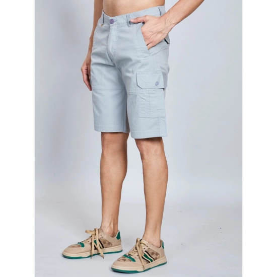 Generic Men's Casual Cotton Solid Knee Length Cargo Shorts (Grey) Generic Men's Casual Cotton Solid Knee Length Cargo Shorts (Grey)