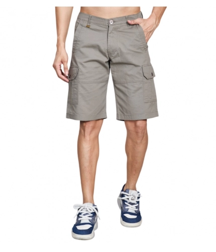 Generic Men's Casual Cotton Solid Knee Length Cargo Shorts (DarkGrey)