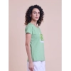 Generic Women's Casual Cotton Printed Half Sleeve Round Neck T-Shirt (Pista)