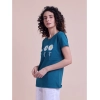 Generic Women's Casual Cotton Printed Half Sleeve Round Neck T-Shirt (BottelGreen)