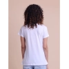 Generic Women's Casual Cotton Printed Half Sleeve Round Neck T-Shirt (White)