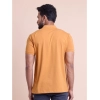 Generic Men's Casual Cotton Solid Half Sleeve Mandarin Collar T-Shirt (Brown)