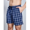 Generic Men's Casual Cotton Checkred Above Knee Boxer Shorts (Navy)