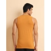 Generic Men's Casual Cotton Solid Round Neck Sleeveless Vest (Brown)