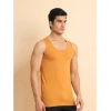 Generic Men's Casual Cotton Solid Round Neck Sleeveless Vest (Brown)