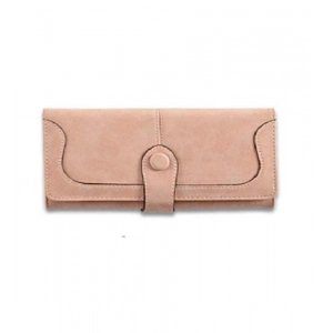 Generic Women's Faux Leather Medium Snap Button Wallet (Khakhi)